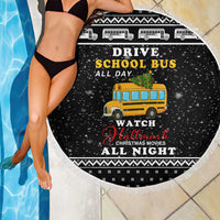 School Bus All Day Christmas Beach Blanket Xmas Holiday Patterns - Wonder Print Shop