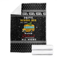 School Bus All Day Christmas Blanket Xmas Holiday Patterns - Wonder Print Shop