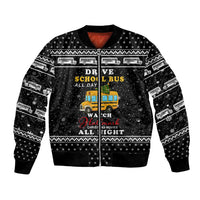 School Bus All Day Christmas Bomber Jacket Xmas Holiday Patterns - Wonder Print Shop