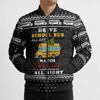 School Bus All Day Christmas Bomber Puffer Jacket Xmas Holiday Patterns - Wonder Print Shop