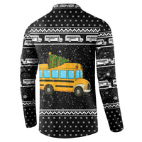 School Bus All Day Christmas Button Sweatshirt Xmas Holiday Patterns - Wonder Print Shop