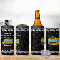 School Bus All Day Christmas 4 in 1 Can Cooler Tumbler Xmas Holiday Patterns - Wonder Print Shop