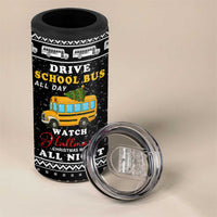 School Bus All Day Christmas 4 in 1 Can Cooler Tumbler Xmas Holiday Patterns - Wonder Print Shop
