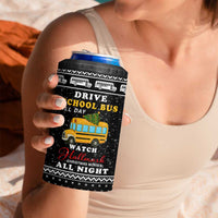 School Bus All Day Christmas 4 in 1 Can Cooler Tumbler Xmas Holiday Patterns - Wonder Print Shop