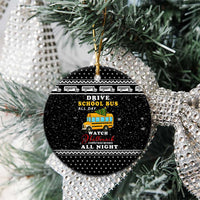 School Bus All Day Christmas Ceramic Ornament Xmas Holiday Patterns - Wonder Print Shop