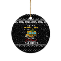 School Bus All Day Christmas Ceramic Ornament Xmas Holiday Patterns - Wonder Print Shop