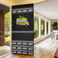School Bus All Day Christmas Door Cover Xmas Holiday Patterns - Wonder Print Shop