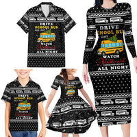 School Bus All Day Christmas Family Matching Long Sleeve Bodycon Dress and Hawaiian Shirt Xmas Holiday Patterns - Wonder Print Shop