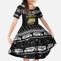 School Bus All Day Christmas Family Matching Short Sleeve Bodycon Dress and Hawaiian Shirt Xmas Holiday Patterns - Wonder Print Shop