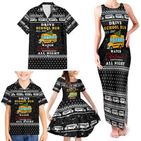 School Bus All Day Christmas Family Matching Tank Maxi Dress and Hawaiian Shirt Xmas Holiday Patterns - Wonder Print Shop