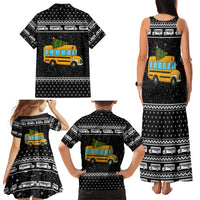 School Bus All Day Christmas Family Matching Tank Maxi Dress and Hawaiian Shirt Xmas Holiday Patterns - Wonder Print Shop