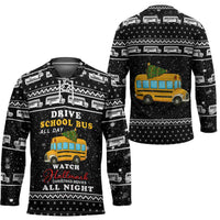 School Bus All Day Christmas Hockey Jersey Xmas Holiday Patterns - Wonder Print Shop