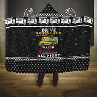 School Bus All Day Christmas Hooded Blanket Xmas Holiday Patterns - Wonder Print Shop