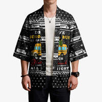 School Bus All Day Christmas Kimono Xmas Holiday Patterns - Wonder Print Shop
