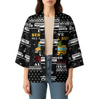 School Bus All Day Christmas Kimono Xmas Holiday Patterns - Wonder Print Shop