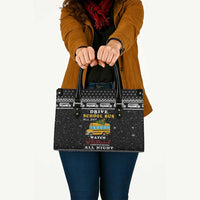 School Bus All Day Christmas Leather Bag Xmas Holiday Patterns - Wonder Print Shop