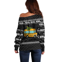 School Bus All Day Christmas Off Shoulder Sweater Xmas Holiday Patterns - Wonder Print Shop