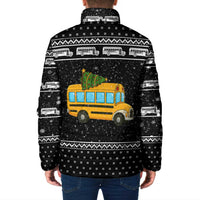 School Bus All Day Christmas Padded Jacket Xmas Holiday Patterns - Wonder Print Shop