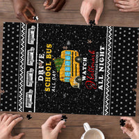 School Bus All Day Christmas Puzzle Xmas Holiday Patterns - Wonder Print Shop