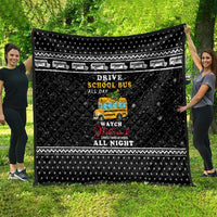 School Bus All Day Christmas Quilt Xmas Holiday Patterns - Wonder Print Shop
