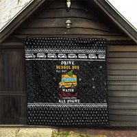 School Bus All Day Christmas Quilt Xmas Holiday Patterns - Wonder Print Shop