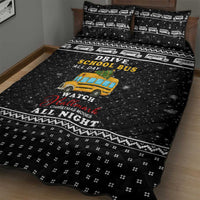 School Bus All Day Christmas Quilt Bed Set Xmas Holiday Patterns - Wonder Print Shop