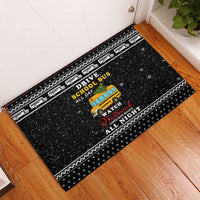 School Bus All Day Christmas Rubber Doormat Xmas Holiday Patterns - Wonder Print Shop
