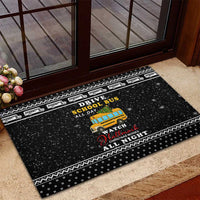 School Bus All Day Christmas Rubber Doormat Xmas Holiday Patterns - Wonder Print Shop