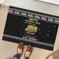 School Bus All Day Christmas Rubber Doormat Xmas Holiday Patterns - Wonder Print Shop