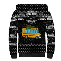 School Bus All Day Christmas Sherpa Hoodie Xmas Holiday Patterns - Wonder Print Shop