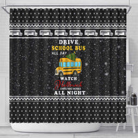 School Bus All Day Christmas Shower Curtain Xmas Holiday Patterns - Wonder Print Shop