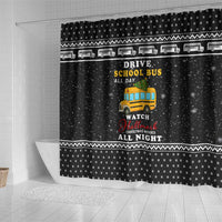 School Bus All Day Christmas Shower Curtain Xmas Holiday Patterns - Wonder Print Shop