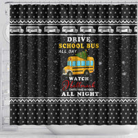 School Bus All Day Christmas Shower Curtain Xmas Holiday Patterns - Wonder Print Shop