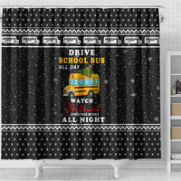 School Bus All Day Christmas Shower Curtain Xmas Holiday Patterns - Wonder Print Shop