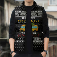 School Bus All Day Christmas Sleeveless Puffer Jacket Xmas Holiday Patterns - Wonder Print Shop