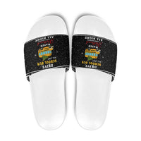 School Bus All Day Christmas Slide Sandals Xmas Holiday Patterns - Wonder Print Shop
