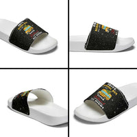 School Bus All Day Christmas Slide Sandals Xmas Holiday Patterns - Wonder Print Shop