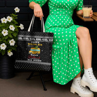 School Bus All Day Christmas Tote Bag Xmas Holiday Patterns - Wonder Print Shop