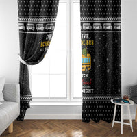 School Bus All Day Christmas Window Curtain Xmas Holiday Patterns - Wonder Print Shop