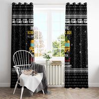 School Bus All Day Christmas Window Curtain Xmas Holiday Patterns - Wonder Print Shop
