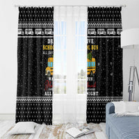 School Bus All Day Christmas Window Curtain Xmas Holiday Patterns - Wonder Print Shop