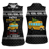 School Bus All Day Christmas Women Sleeveless Polo Shirt Xmas Holiday Patterns - Wonder Print Shop