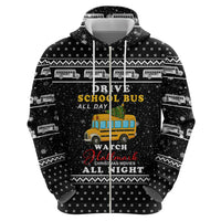 School Bus All Day Christmas Zip Hoodie Xmas Holiday Patterns - Wonder Print Shop