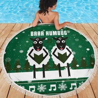 Sheep Baaa Humbug Christmas Beach Blanket Xmas Holiday Patterns - Wonder Print Shop