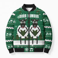 Sheep Baaa Humbug Christmas Bomber Puffer Jacket Xmas Holiday Patterns - Wonder Print Shop