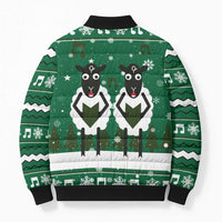 Sheep Baaa Humbug Christmas Bomber Puffer Jacket Xmas Holiday Patterns - Wonder Print Shop