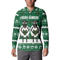 Sheep Baaa Humbug Christmas Button Sweatshirt Xmas Holiday Patterns - Wonder Print Shop