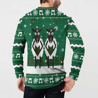 Sheep Baaa Humbug Christmas Button Sweatshirt Xmas Holiday Patterns - Wonder Print Shop