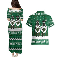 Sheep Baaa Humbug Christmas Couples Matching Puletasi and Hawaiian Shirt Xmas Holiday Patterns - Wonder Print Shop