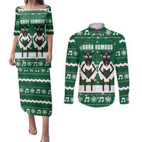 Sheep Baaa Humbug Christmas Couples Matching Puletasi and Long Sleeve Button Shirt Xmas Holiday Patterns - Wonder Print Shop